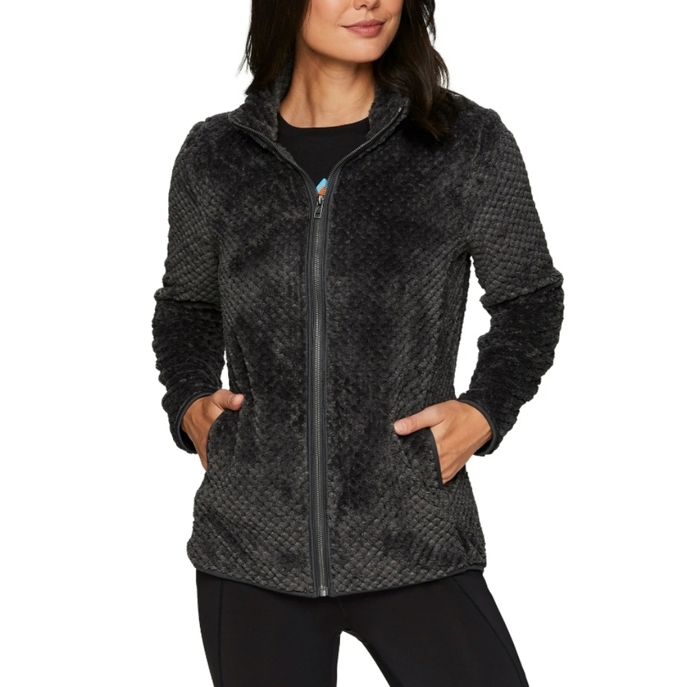 Free Country butter pile super soft Cozy black jacket‎ Women's plus size 2X neW!